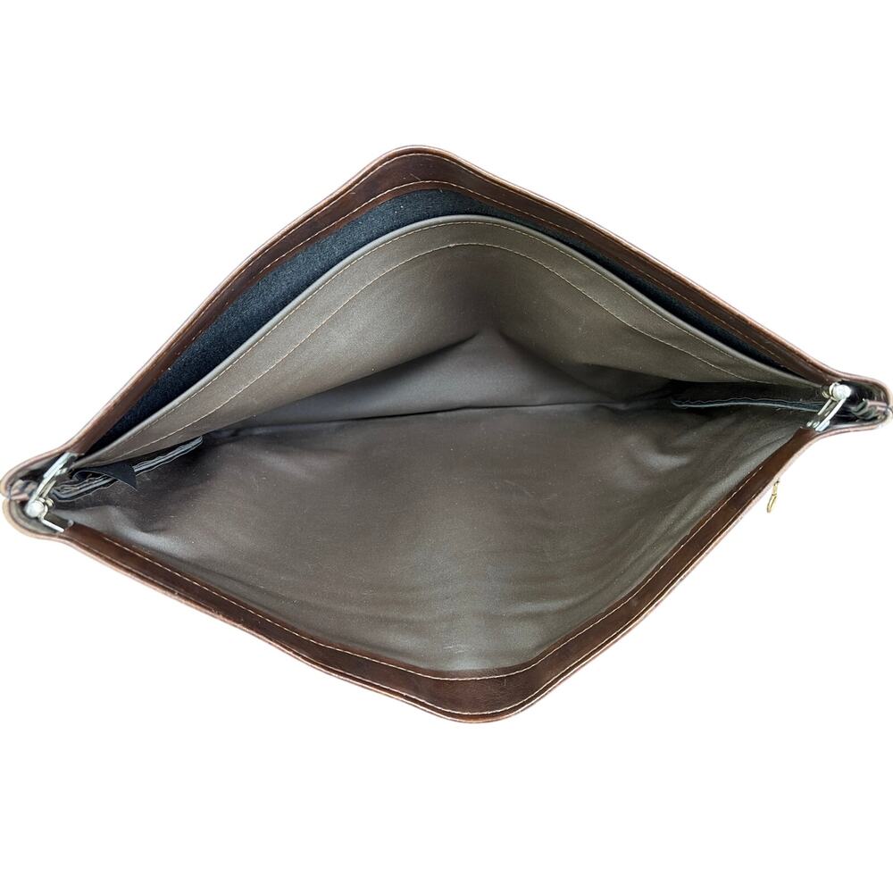 Vtg Hazel Brown Faux Leather Portfolio‎